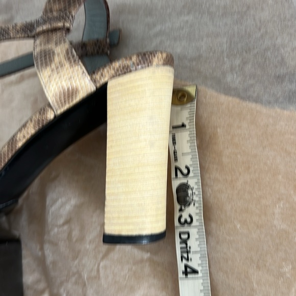 Vintage Gucci Snakeskin and Cream Chunky High Heels with Original Box & Dustbag - Picture 10 of 11